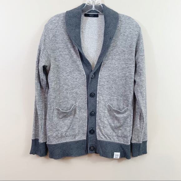 AZUL By Moussy Gray Shawl Button-Down Cardigan - Picture 1 of 6